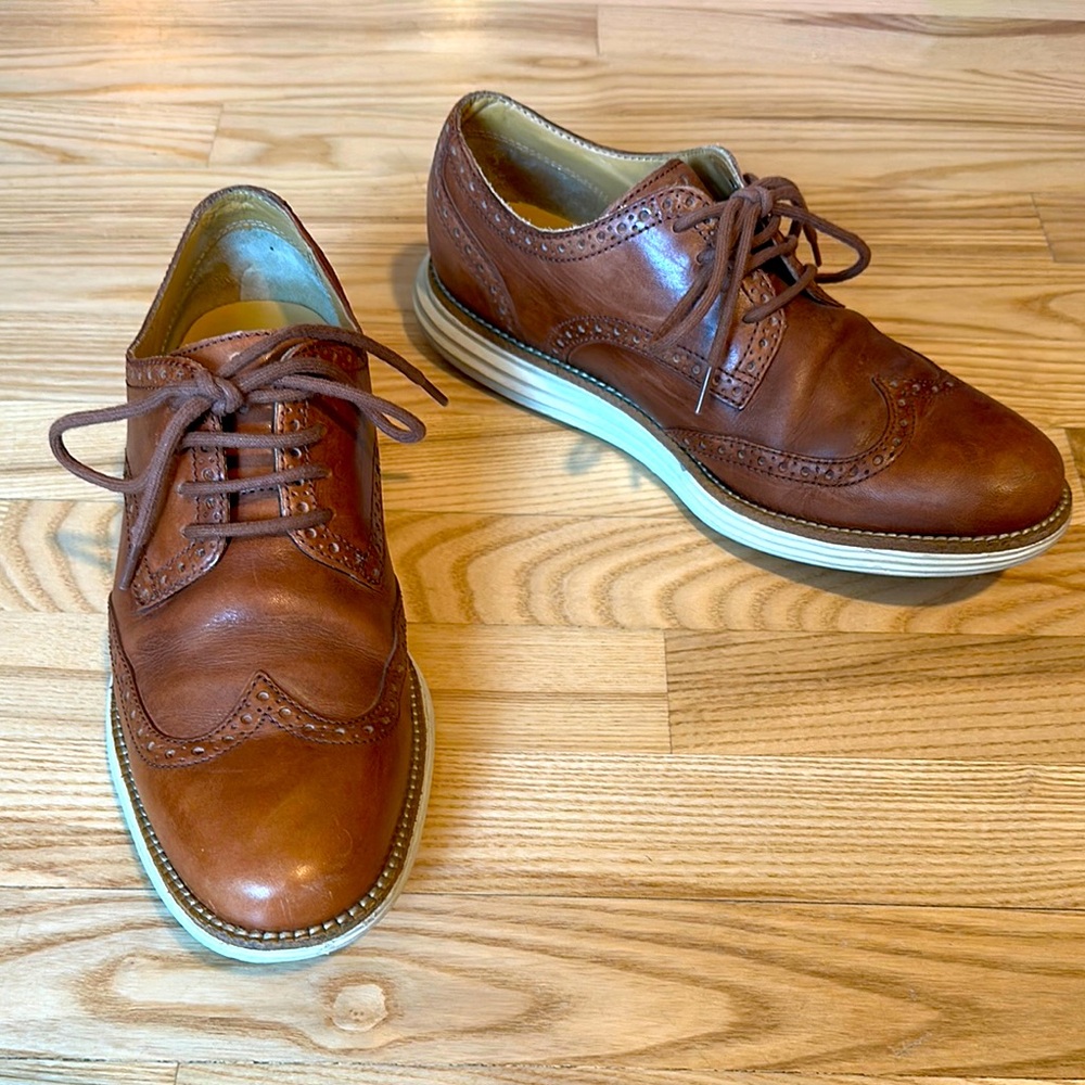Cole Haan Tan Leather Brogue Oxfords Men’s size 8
